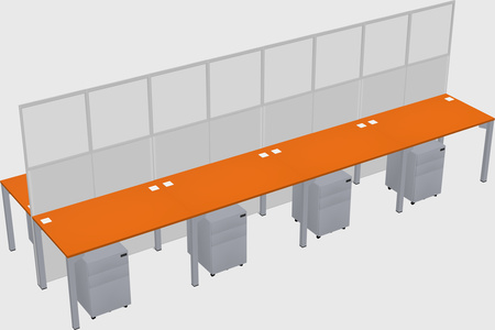 Shared rectangular cubicle