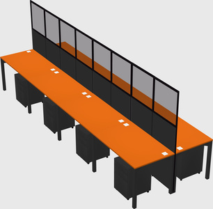 Shared rectangular cubicle