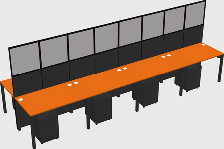 Shared rectangular cubicle
