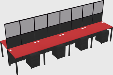 Shared rectangular cubicle