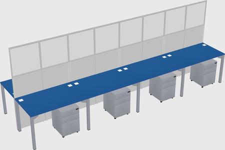 Shared rectangular cubicle