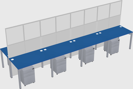 Shared rectangular cubicle