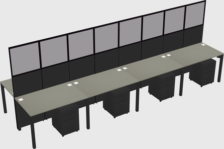 Shared rectangular cubicle