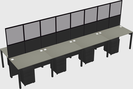 Shared rectangular cubicle
