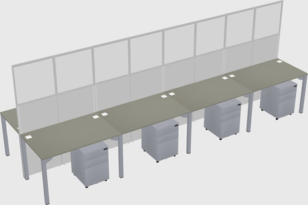 Shared rectangular cubicle