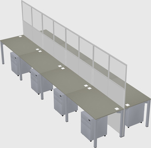 Shared rectangular cubicle