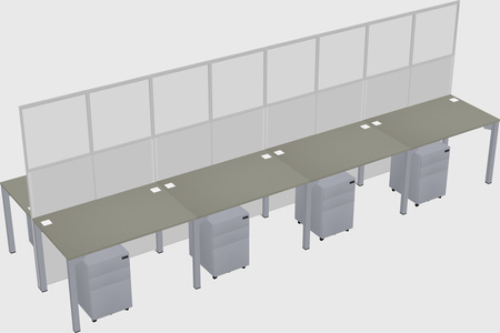 Shared rectangular cubicle