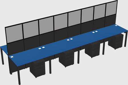 Shared rectangular cubicle