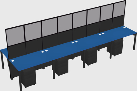 Shared rectangular cubicle