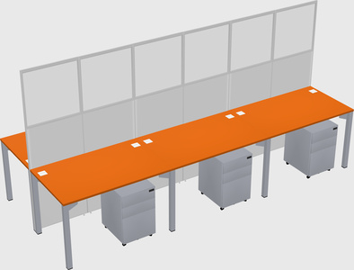 Shared rectangular cubicle