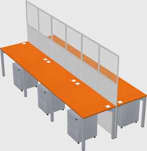Shared rectangular cubicle