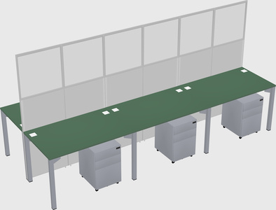 Shared rectangular cubicle