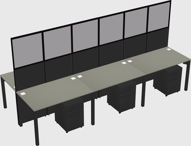 Shared rectangular cubicle