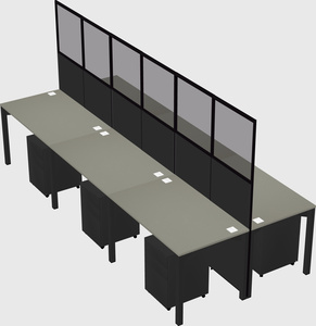 Shared rectangular cubicle