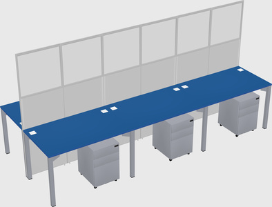 Shared rectangular cubicle