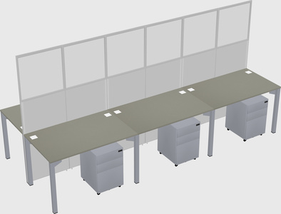 Shared rectangular cubicle