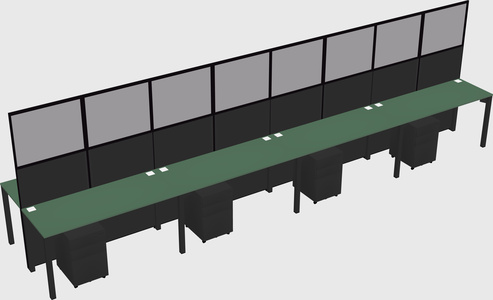 Shared rectangular cubicle