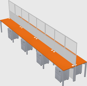 Shared rectangular cubicle