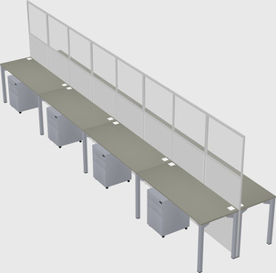 Shared rectangular cubicle
