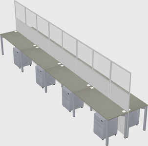 Shared rectangular cubicle