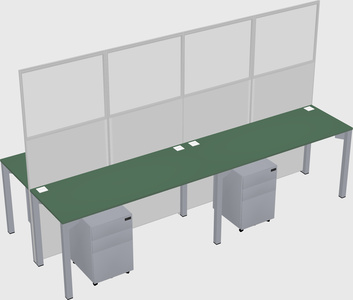 Shared rectangular cubicle