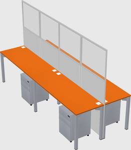 Shared rectangular cubicle
