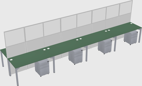 Shared rectangular cubicle
