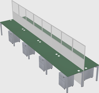 Shared rectangular cubicle