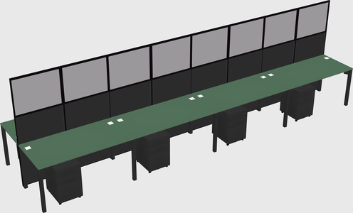 Shared rectangular cubicle