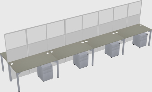 Shared rectangular cubicle