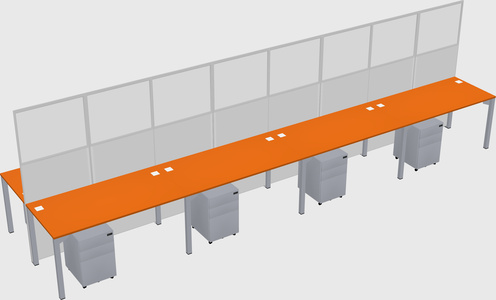 Shared rectangular cubicle