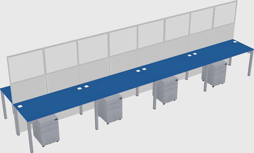 Shared rectangular cubicle