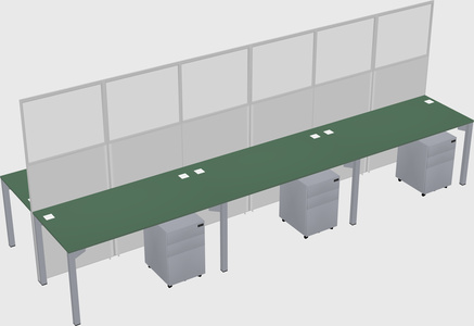 Shared rectangular cubicle