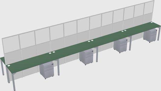 Shared rectangular cubicle