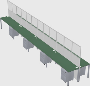 Shared rectangular cubicle