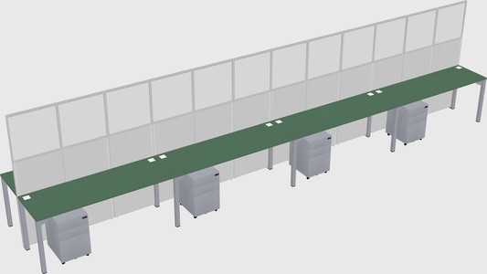 Shared rectangular cubicle