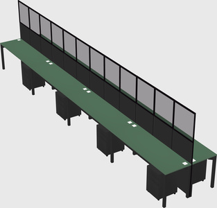 Shared rectangular cubicle