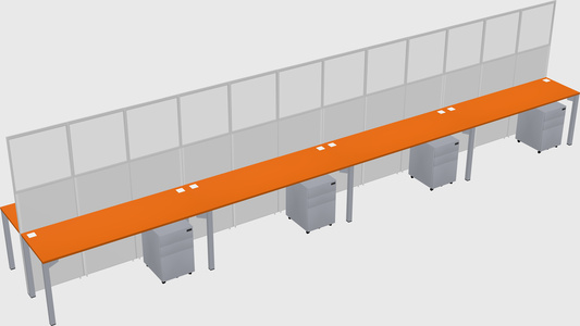 Shared rectangular cubicle