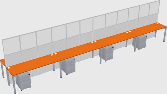 Shared rectangular cubicle