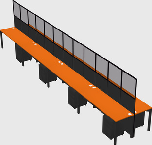 Shared rectangular cubicle