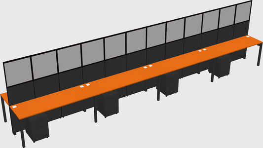Shared rectangular cubicle