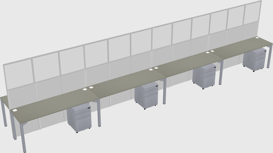 Shared rectangular cubicle