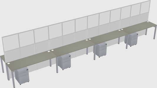 Shared rectangular cubicle