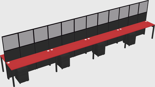 Shared rectangular cubicle