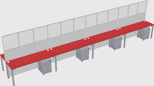Shared rectangular cubicle
