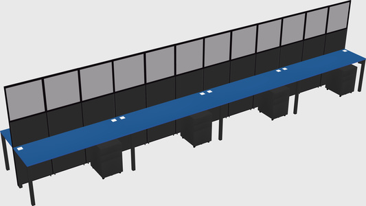 Shared rectangular cubicle