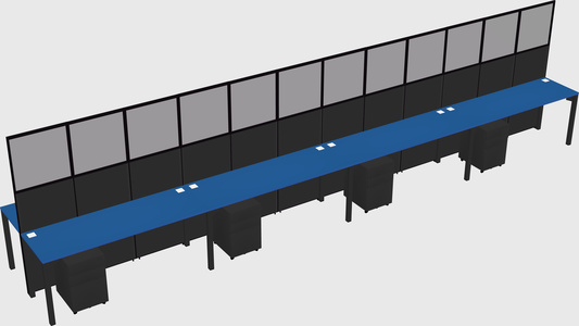 Shared rectangular cubicle