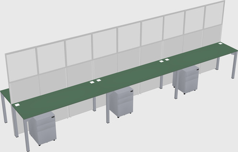 Shared rectangular cubicle