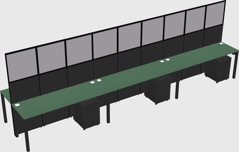 Shared rectangular cubicle