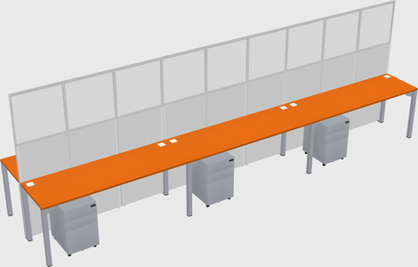 Shared rectangular cubicle